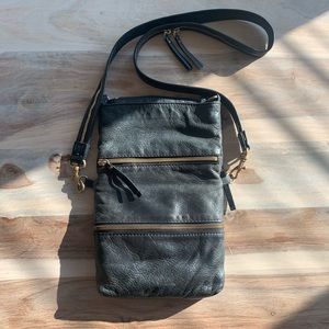 J. Crew Black Leather Crossbody